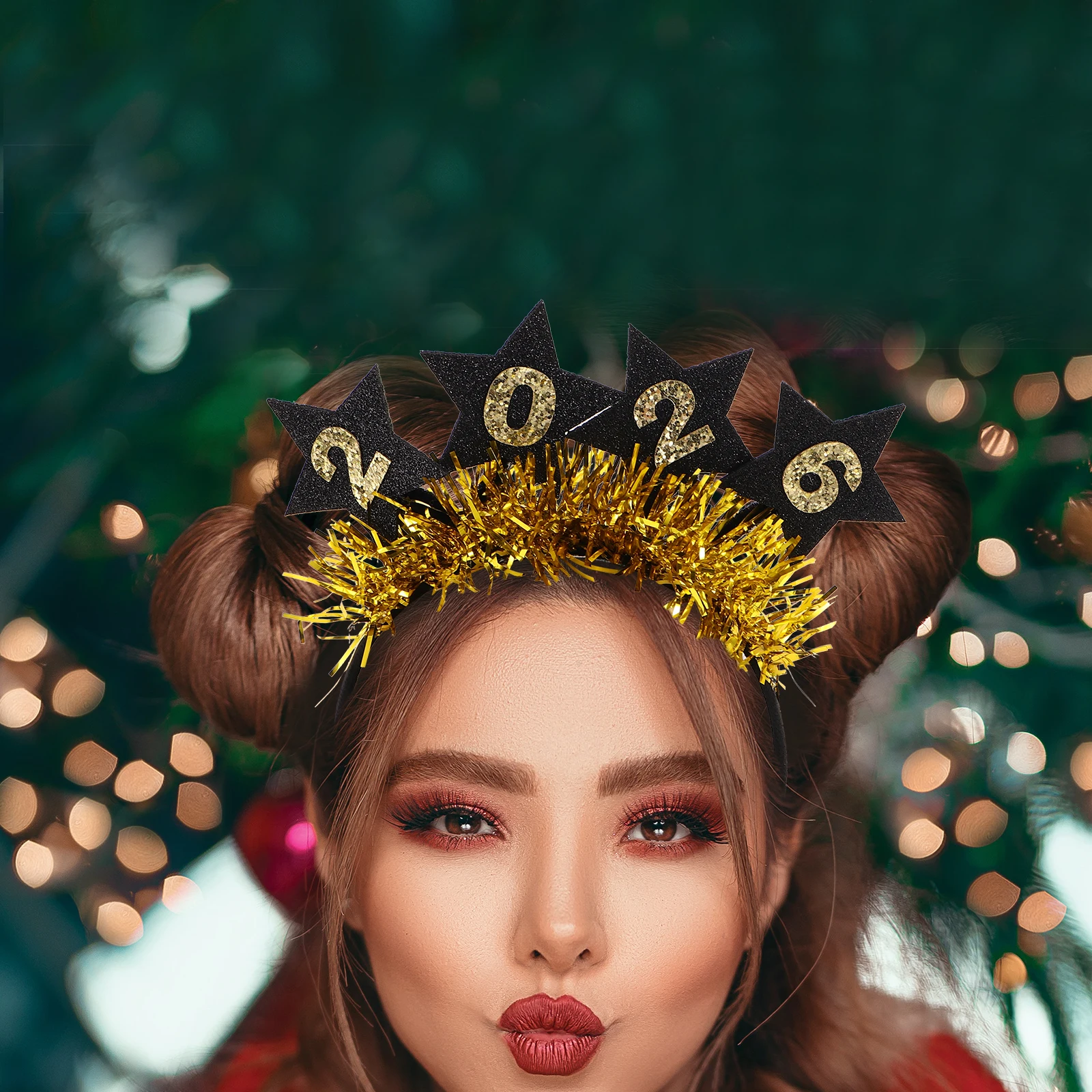 

4Pcs New Year Eve Headband Party Accessories Sparkly Hair Bands Confetti Design Festival Headdress for Women Girls 2026