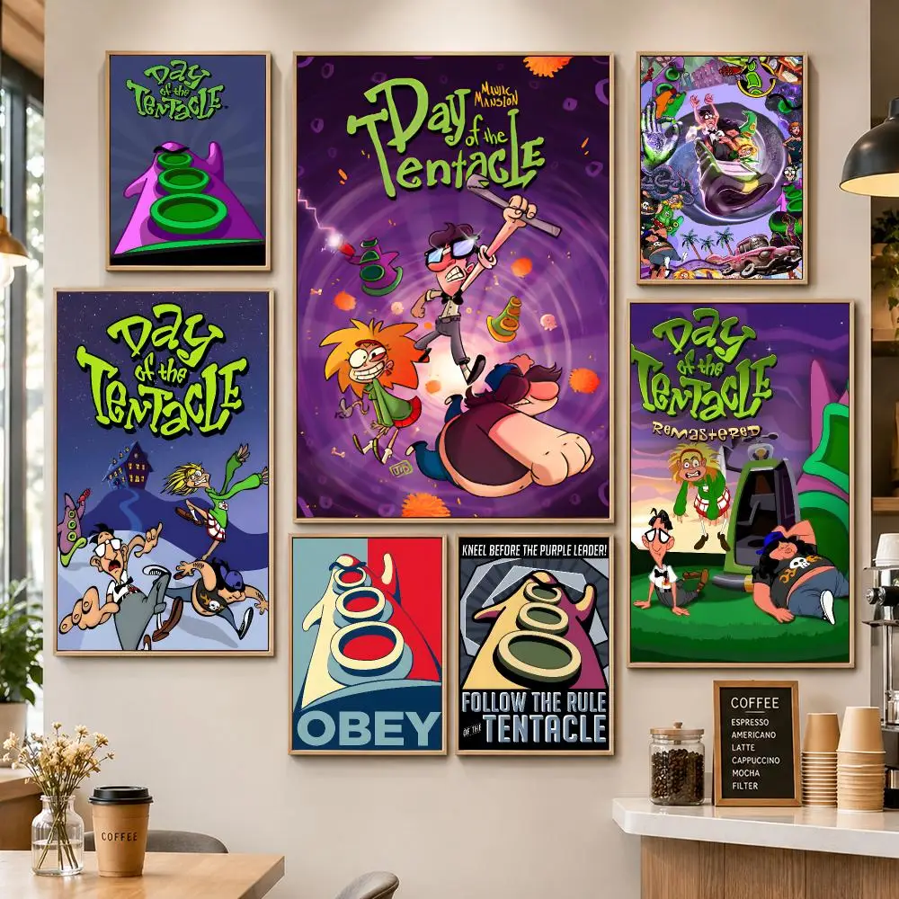 Game Day Of The Tentacle Retro Adventure Poster HD Wall Decor Apartment Dorm Office Cafe Bedroom Home Gift