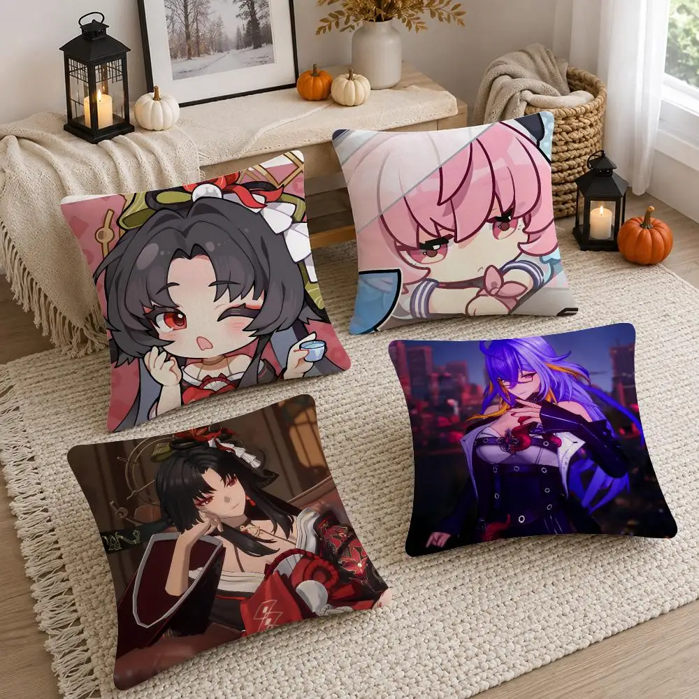 Game Neverness to Everness Cushion Cover Soft Fluffy Short Plush  Pillow Case  Sofa Bed Home Decor