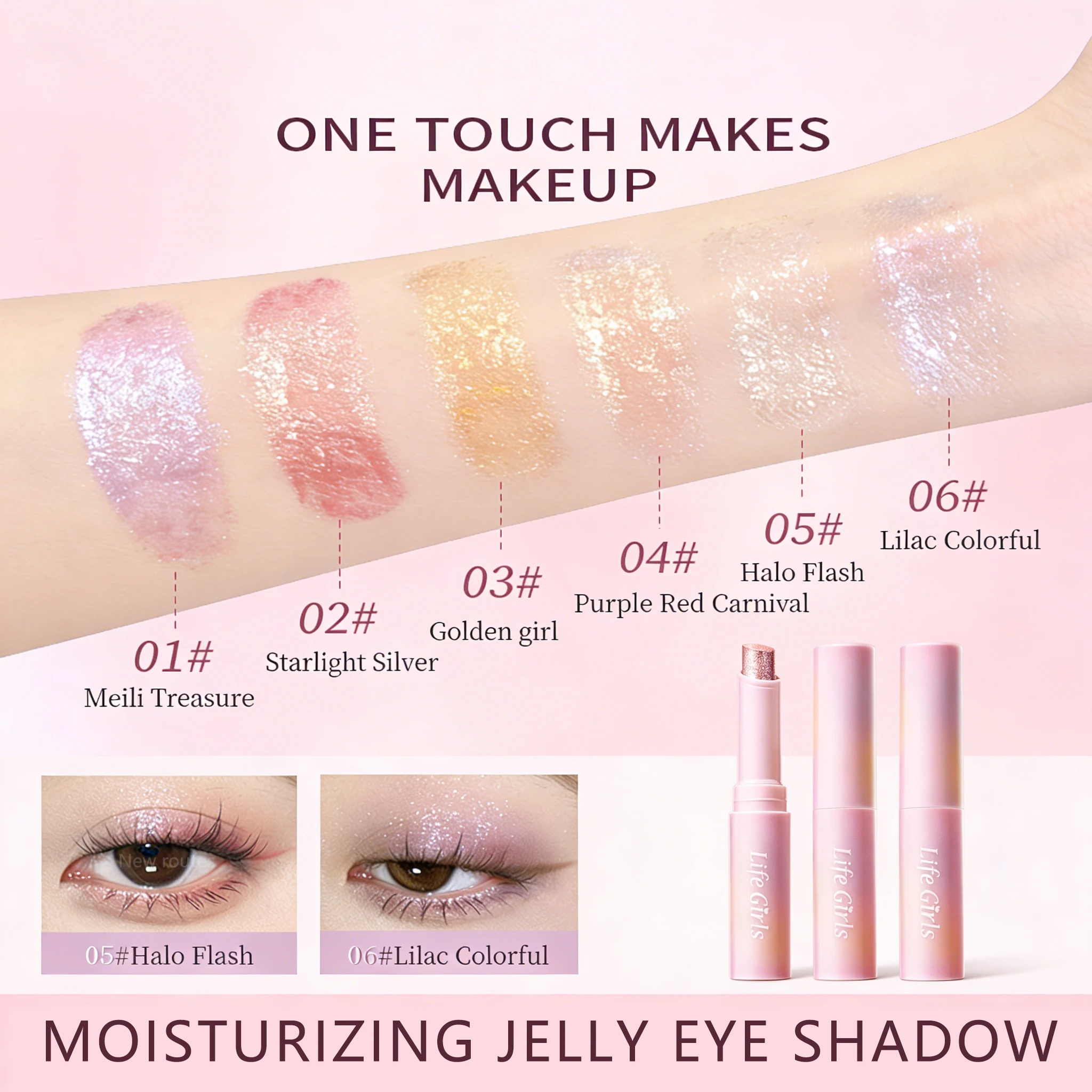 Matita per ombretto Ombretto opaco altamente pigmentato Stick Evidenziatore per occhi impermeabile a lunga durata da donna