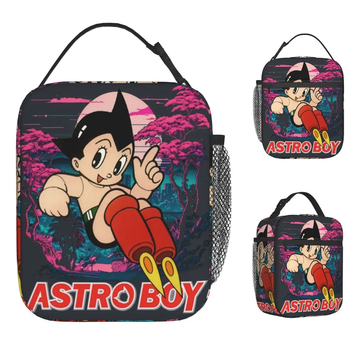 

Astro Boy Lunch Bag Portable Zipper Lunch Box Women Outdoor Picnic Print Cooler Bag Aesthetic Waterproof Tote Food Bags