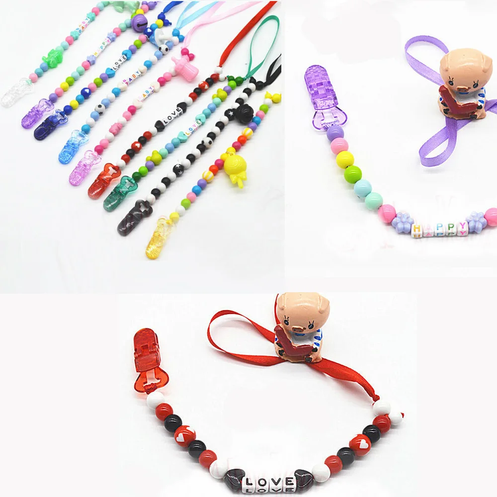 ขายส่ง Sutoyuen 200 pcs Mix สีใสพลาสติก/คลิป Clear Mam Baby Dummy Clips ผู้ถือโซ่ 10 มม. 10 สี