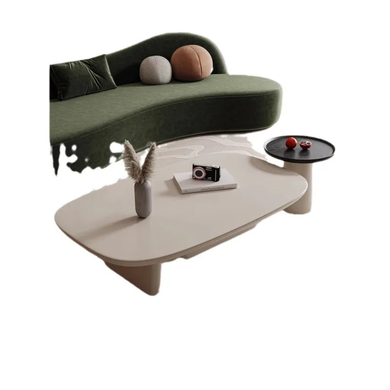 

Cream wind coffee table living room household small apartment simple modern high-end art creative designer coffee table square