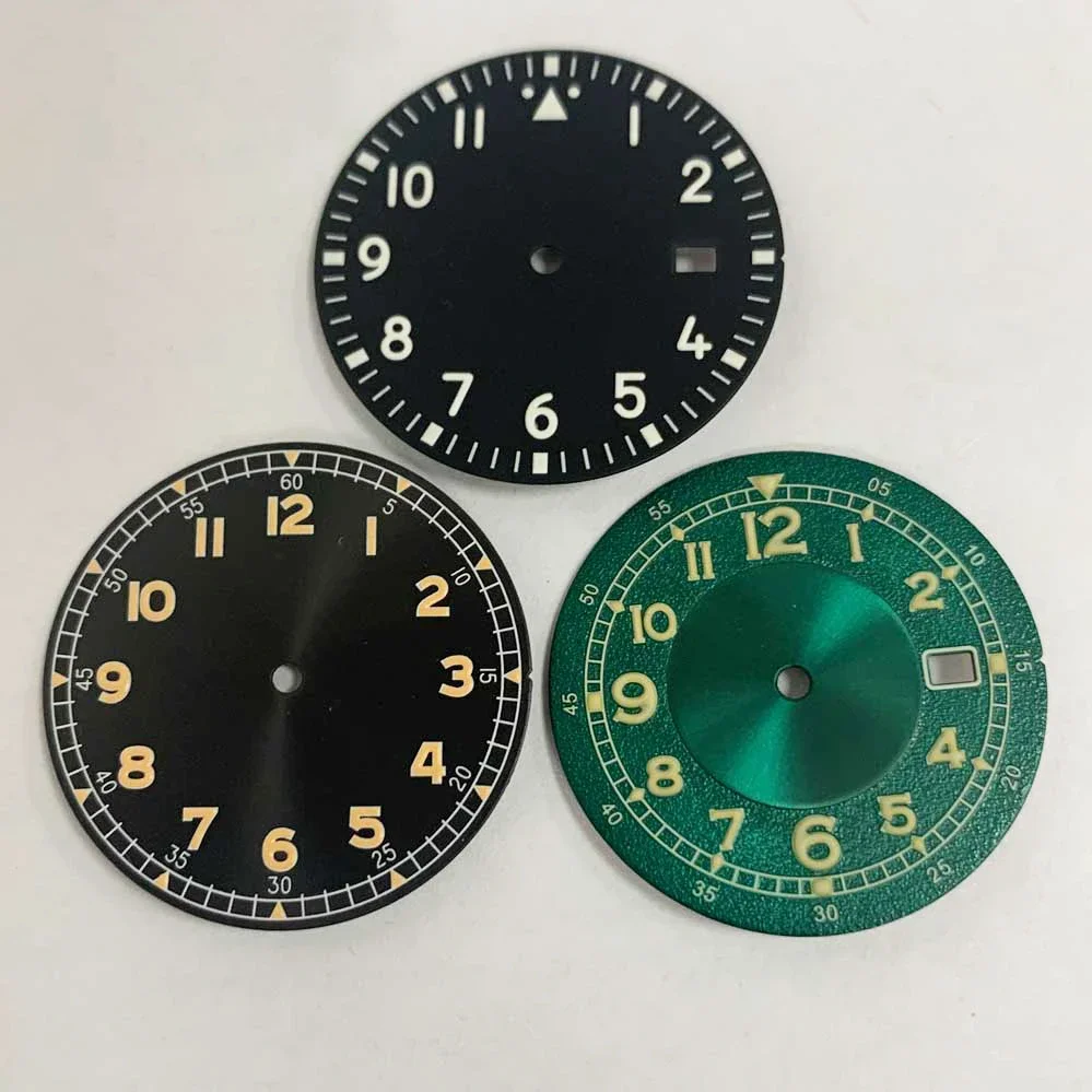 33.5mm Watch Dial Green Luminous Men’s Watch Replacement Accessories Watches Faces for NH35/NH36/7S/4R Movement