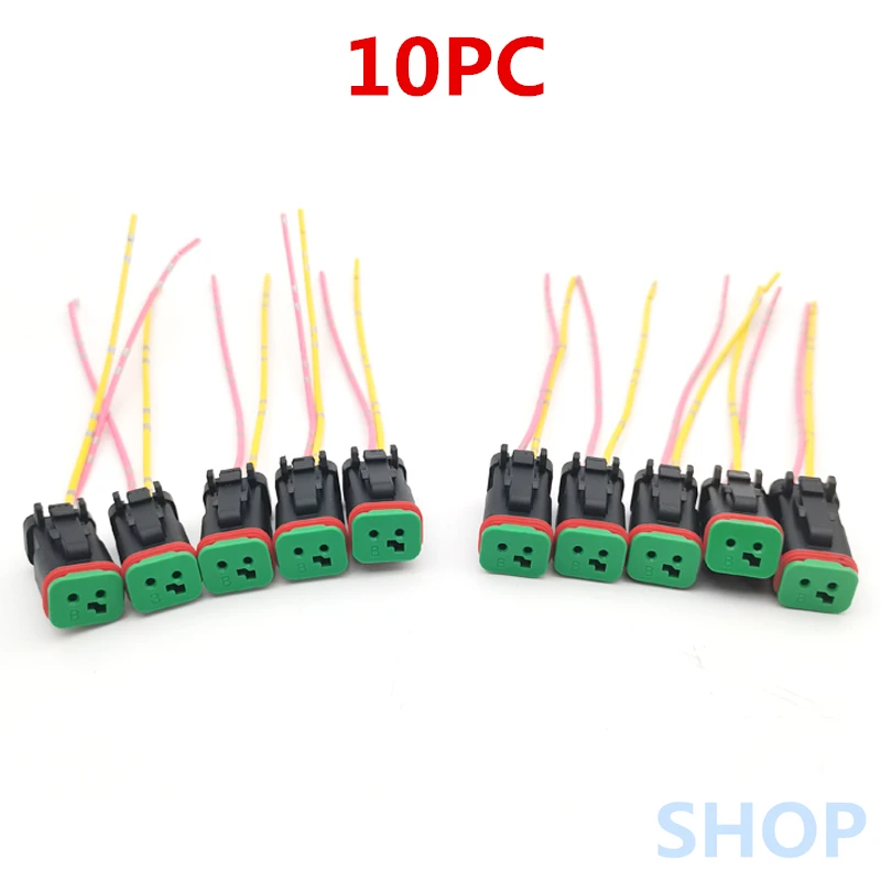 1and 10PC，2pin For Komatsu Caterpillar CAT excavator solenoid valve, water temperature and speed sensor, lighting plug connector