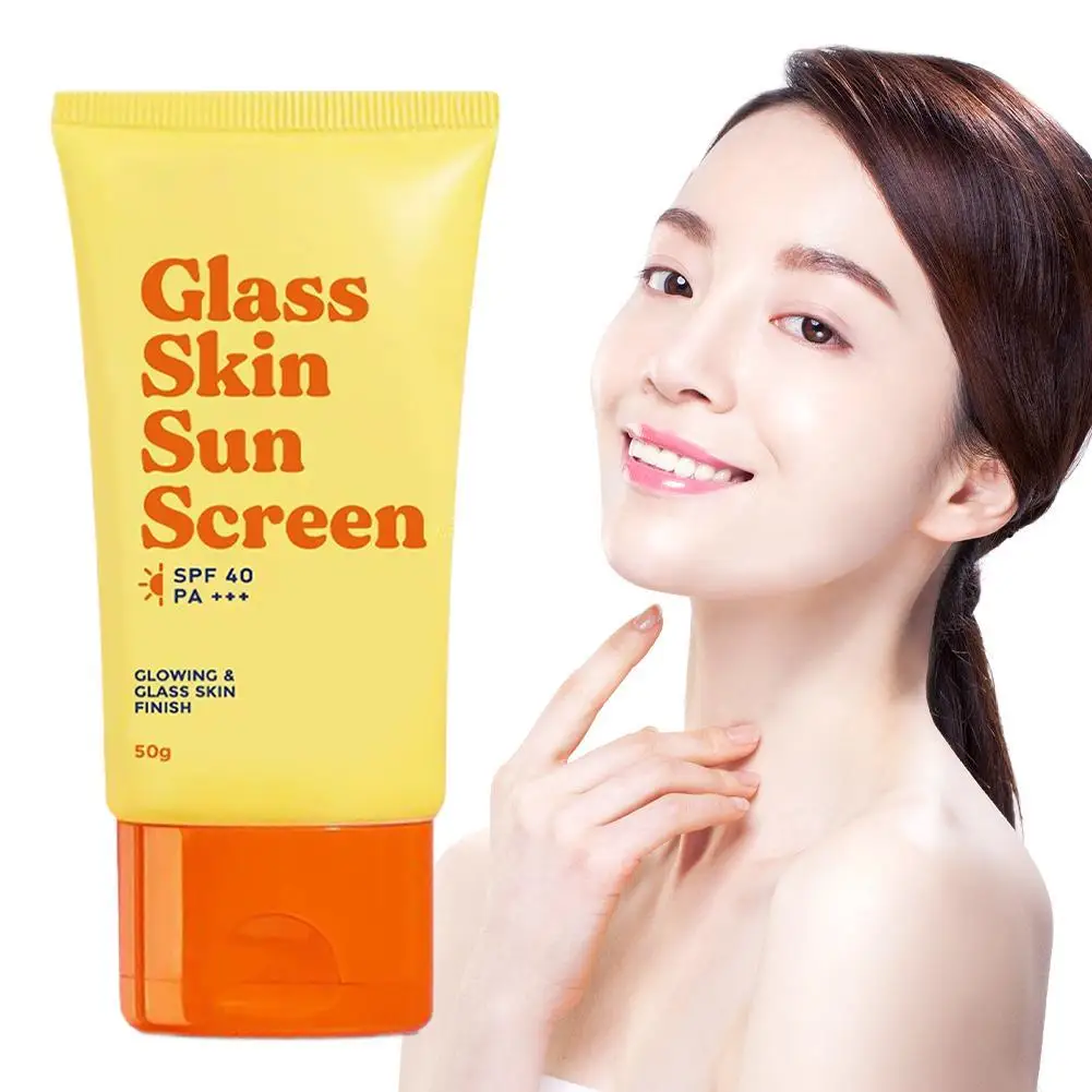 

50ml Glass Skin Sunscreen Gel SPF 40 PA+++ UV Protector Solar Skin Protective Sunblock Oil-Control Anti-aging Care Cream