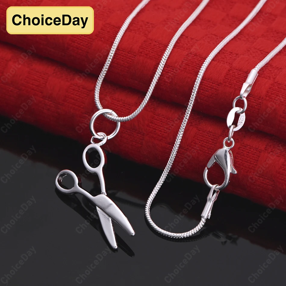 

ChoiceDay 925 Sterling Silver Exquisite Scissors Necklace Women Fashion Gift Jewelry Party Accessories