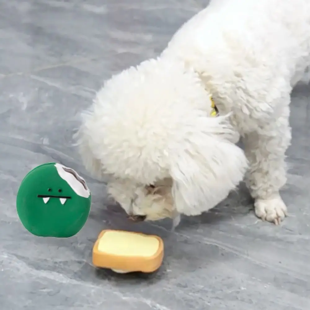 Cute Cartoon Dog Latex Toy Egg Bread Shape Bite Resistant Dog Squeaky Toy Anti Squeeze Puppy Chew Toys Relieve Boredom