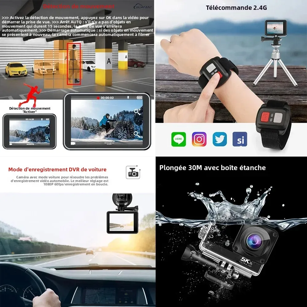 Image 5: F6W caméra d'action micro sans fil 5K 4K60FPS 48MP 2.2 