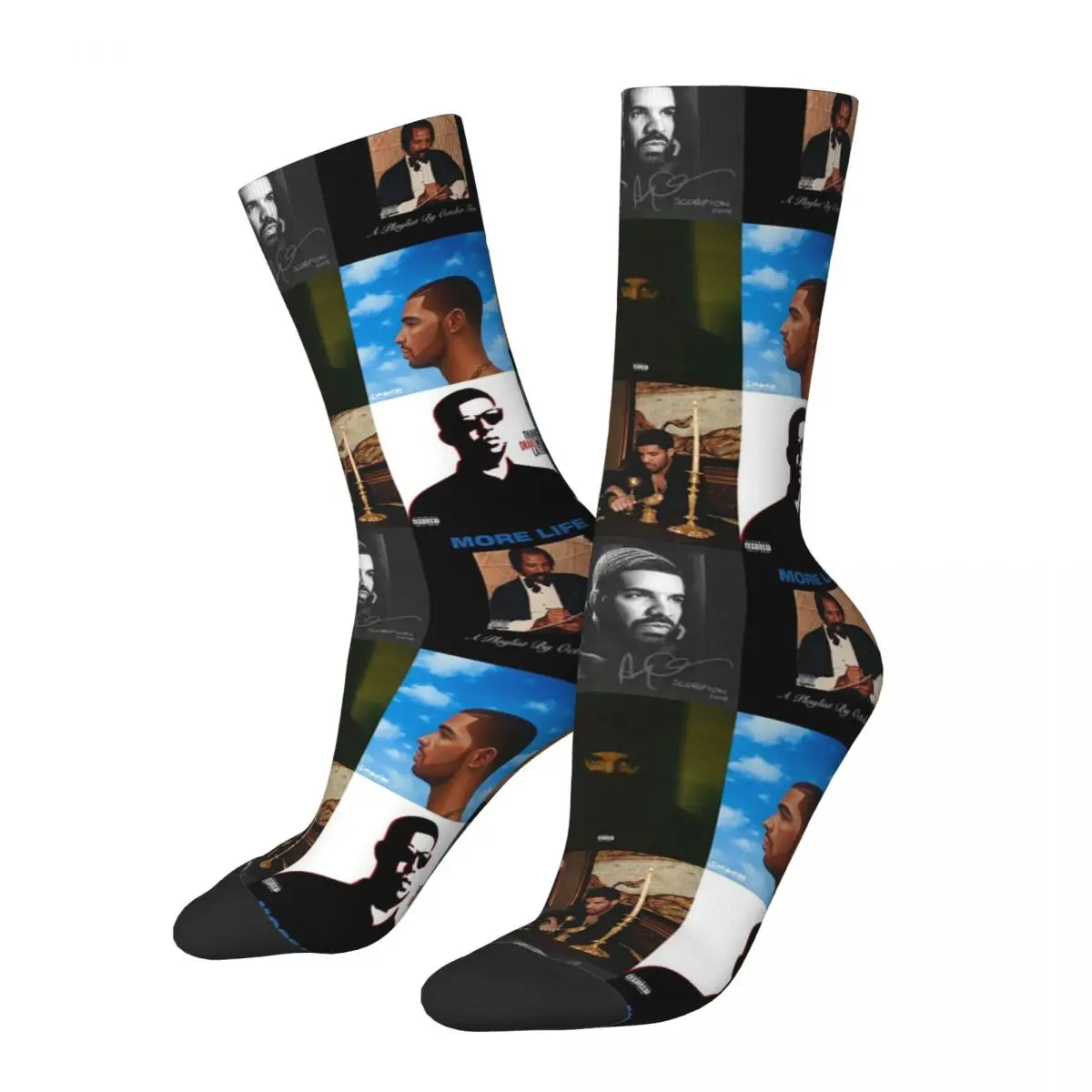 

Drake Album Covers Socks Harajuku Super Soft Stockings All Season Long Socks Accessories for Man's Woman's Gifts