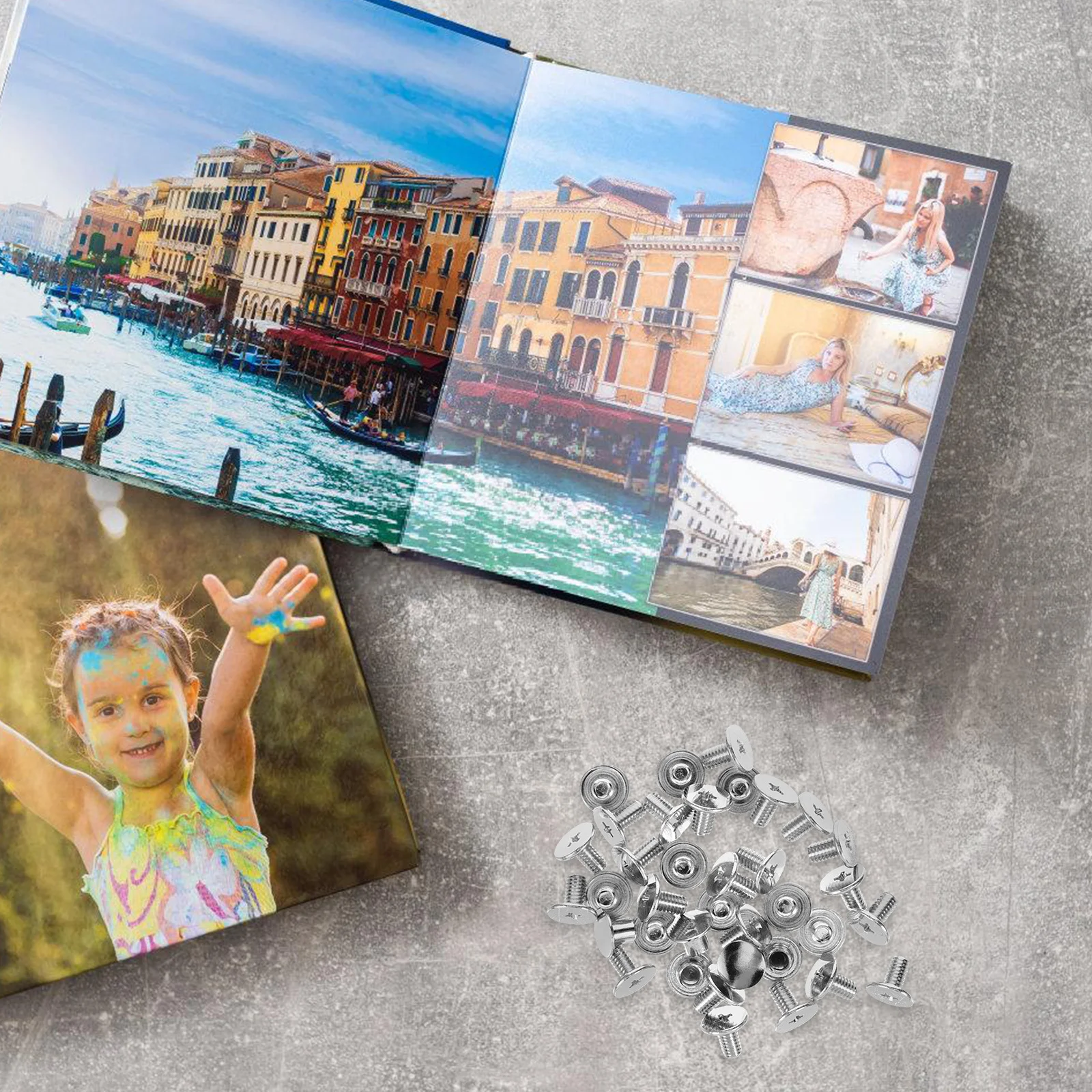 

50Pcs Book Screw Rivets Metal Binding Screws Strong Durable for Album Scrapbook Craft Screw Caps Grey Metal Book Screws