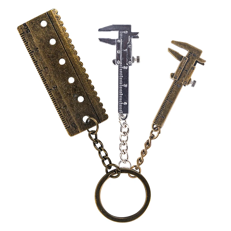 Mini Vernier Caliper Pocket Key Chain Keyring Ornaments  Movable Precision Measure Tool Accessories Slider Ruler Alloy