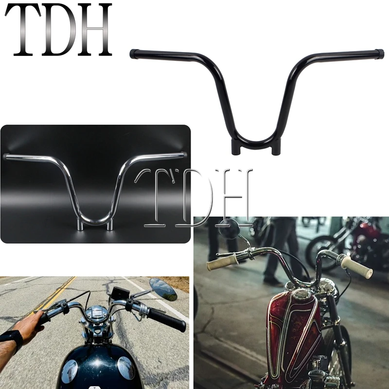 Black Chrome Old School Retro Handlebars 22mm 7/8\