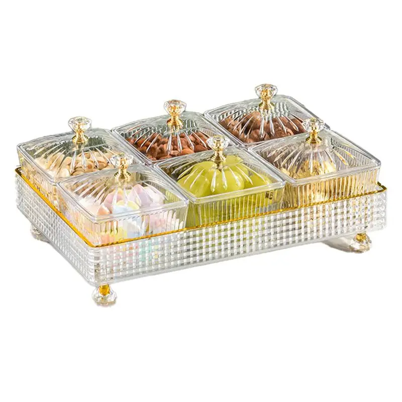 A24I Candy Plate Light Fruit Box Room Small Snacks Divided Refreshment Tray Plastic Dried Fruit Dish,C