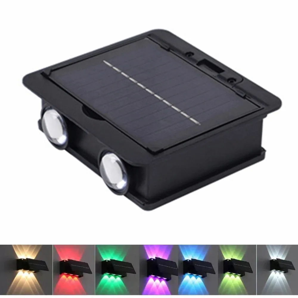 

4/6/8 LED Beads Solar Wall Lamp Light Sensor Waterproof Garden Fence Light Wall-mounted Solar Powered Solar Garden Lamp