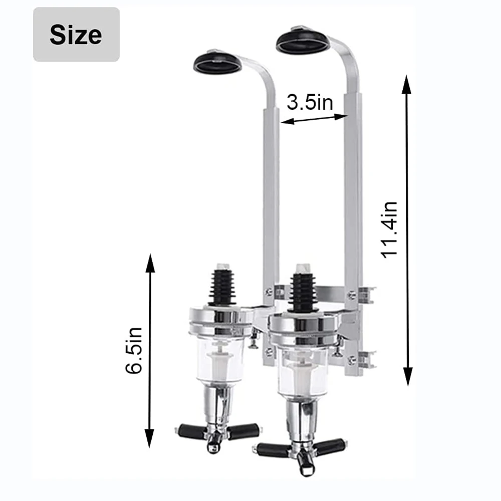 2 Bottle Liquor Dispenser Wall Mount Cocktail Shaker Stand Wine Rack Beer Alcohol Bar Beverage Dispenser Cocktail Alcohol Tool