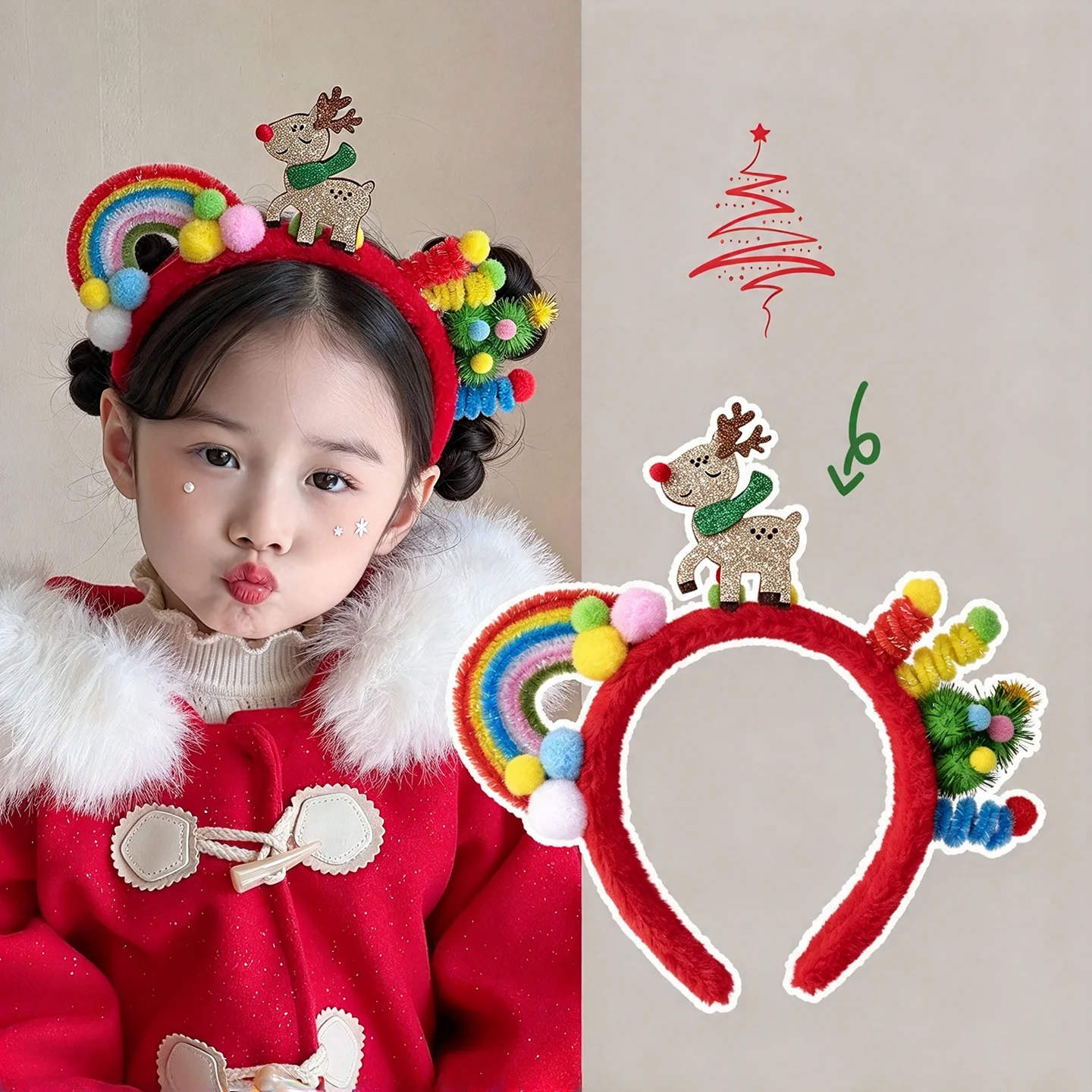Christmas Plush Headband Cute - Reindeer Antlers Headband recension och pris