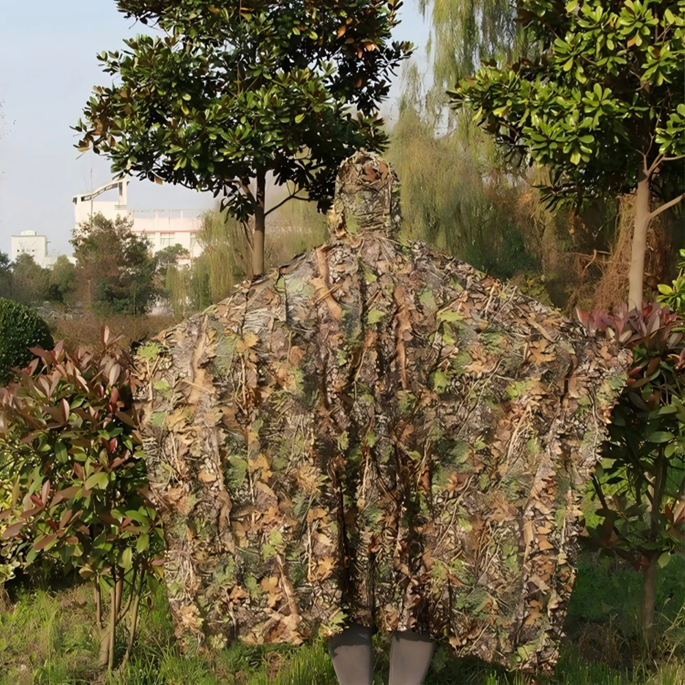 3D Camouflage Leafy Leaves Clothing Jungle Woodland Hunting Camo Poncho Cloak