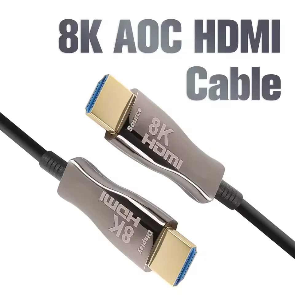 Cabo de fibra óptica 8k 4k hdmi 2.1 aoc hdr cabo dsc 8k @ 60hz 4k @ 144hz 48gbps hdcp2.3 para tv xbox ps5 switch display apple-tv hdmi