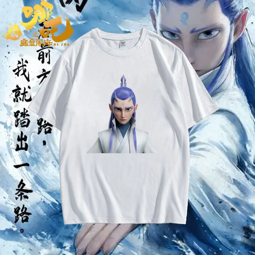 Ne zha2 camisetas gráficas de desenho animado mitologia chinesa guerreiro arte camiseta ne zha x ao unissex camiseta de algodão 2025 nova moda