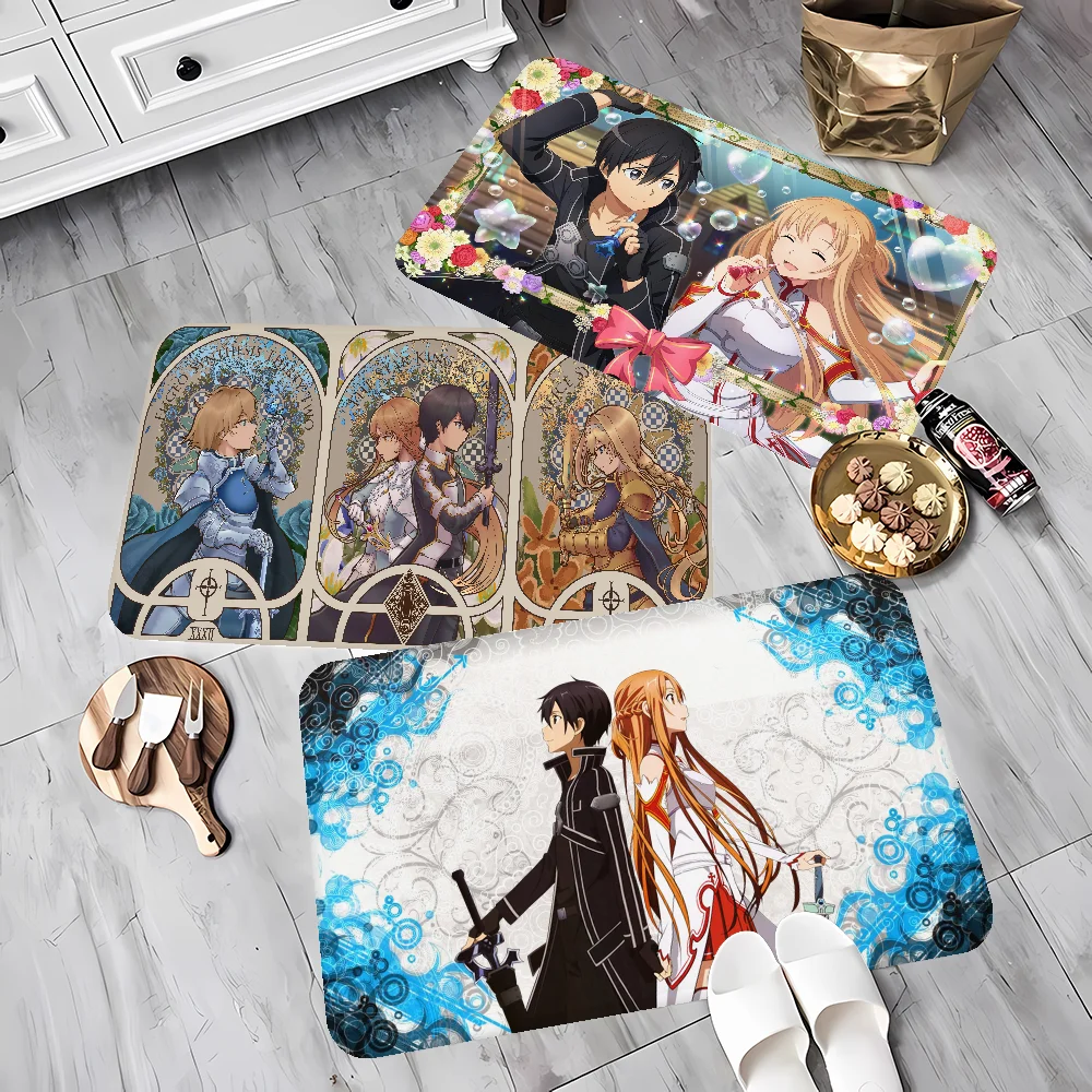 Sword Art Online Hallway Carpet Washable Non-Slip Living Room Sofa Chairs Area Mat Kitchen Doormat Area Rug