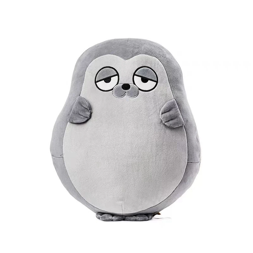 

55CM Cute Seal Plush Toy Gray Yellow Funny Casual Sleeping Pillow Cushion Animal Doll To Friends Birthday Home Gift