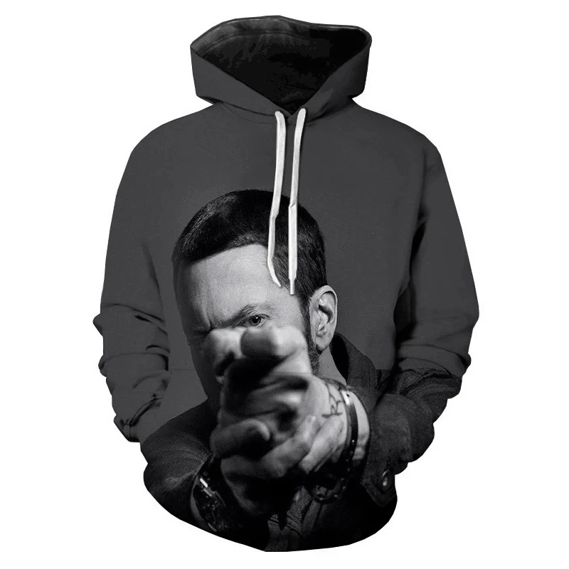 Rapper 3D Printed Eminem Hoodies Hip Hop Long Sleeve Sweatshirts Men Women Hoodie Autumn Hooded for Fashion Pullovers