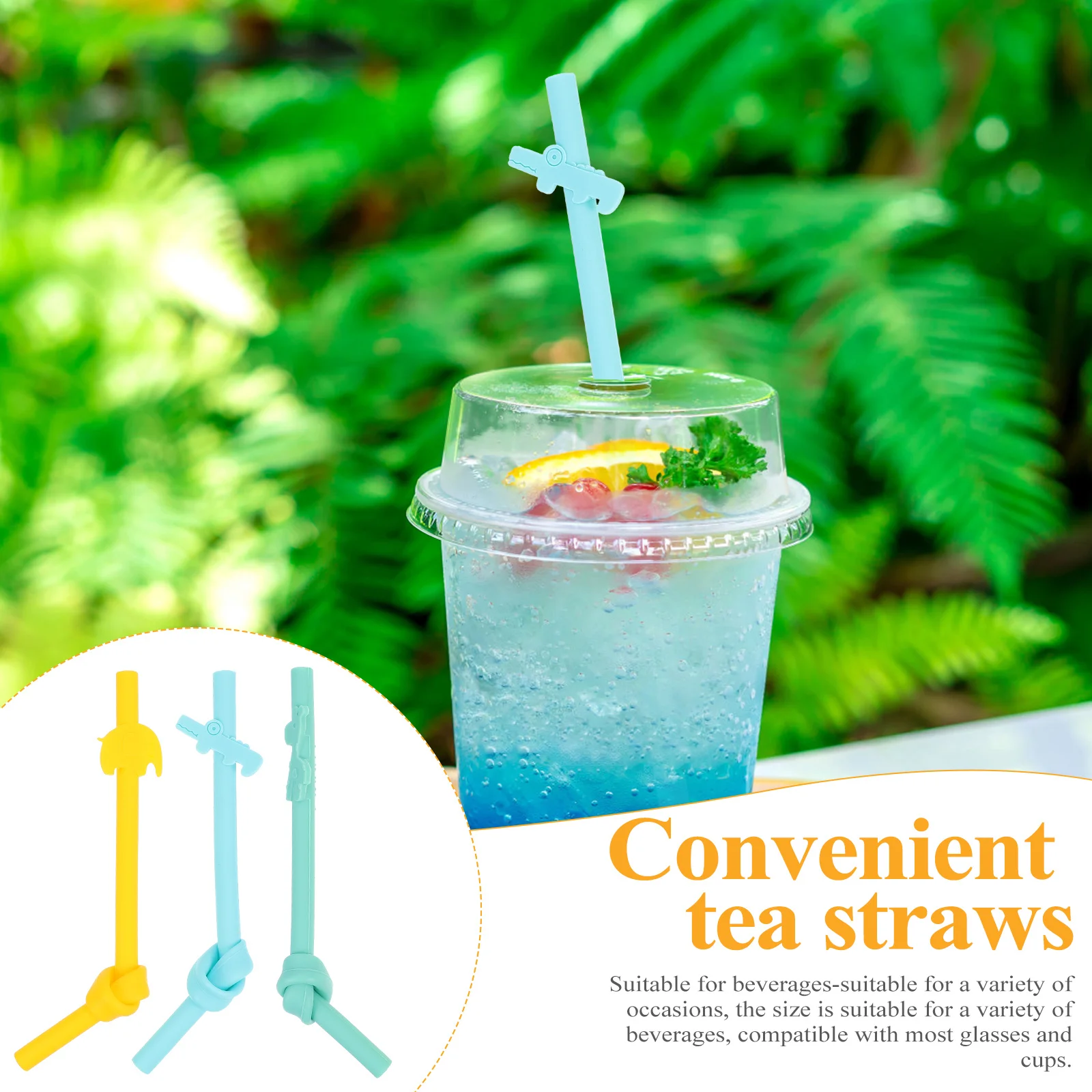 

3Pcs Adorable Juice Straws Easy Storage No Space Occupation for Baby Convenient Drinking Children Drink Straws
