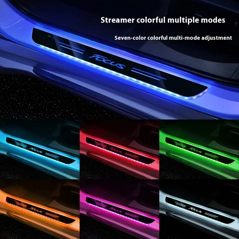 포드 ST 포커스 MK2 MK3 MK4용 차량 LED 무선 웰컴 램프 USB 충전 마그네틱 텔레컨트롤 도어 실 페달 라이트