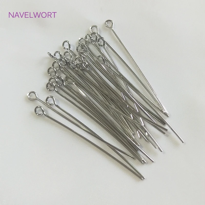 50pcs/bag 20-50mm Flat Head Pin/Ball Head pin /Eye Pins 18K Gold Plated/Platinum Plated Pins For DIY Jewelry Making Supplies