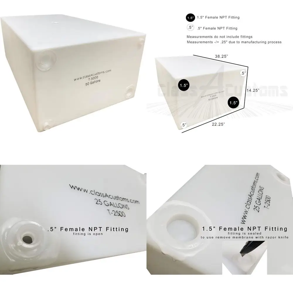 Freshwater Storage Tank 50 Gallon for RV and Food Trucks | Class A Compliance