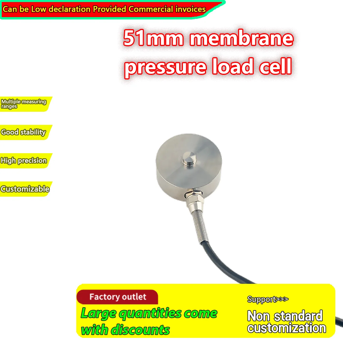 MNM4 Model Load Cell | High Precision | Anti-corrosion Stainless Steel | Suitable for Industrial Applications