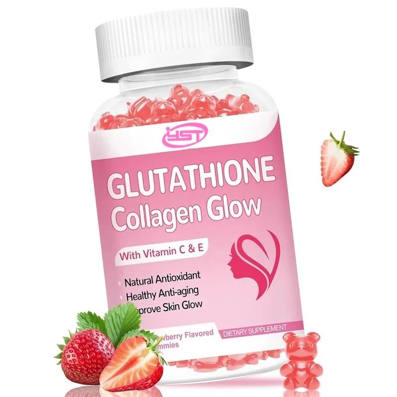 Sugar free Glutathione Collagen Glowing Soft Candy - Women\'s Glutathione Supplement, Skin Care - Strawberry Flavor, 60 capsules