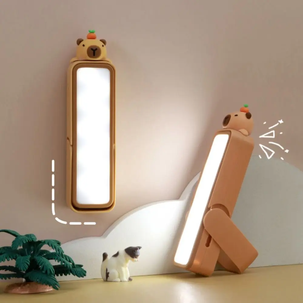 

USB Rechargeable Capybara Desk Lamp Multifunctional Cute Cartoon Animal Small Night Light 3 Gears Adjustable Funny Wall Lamp