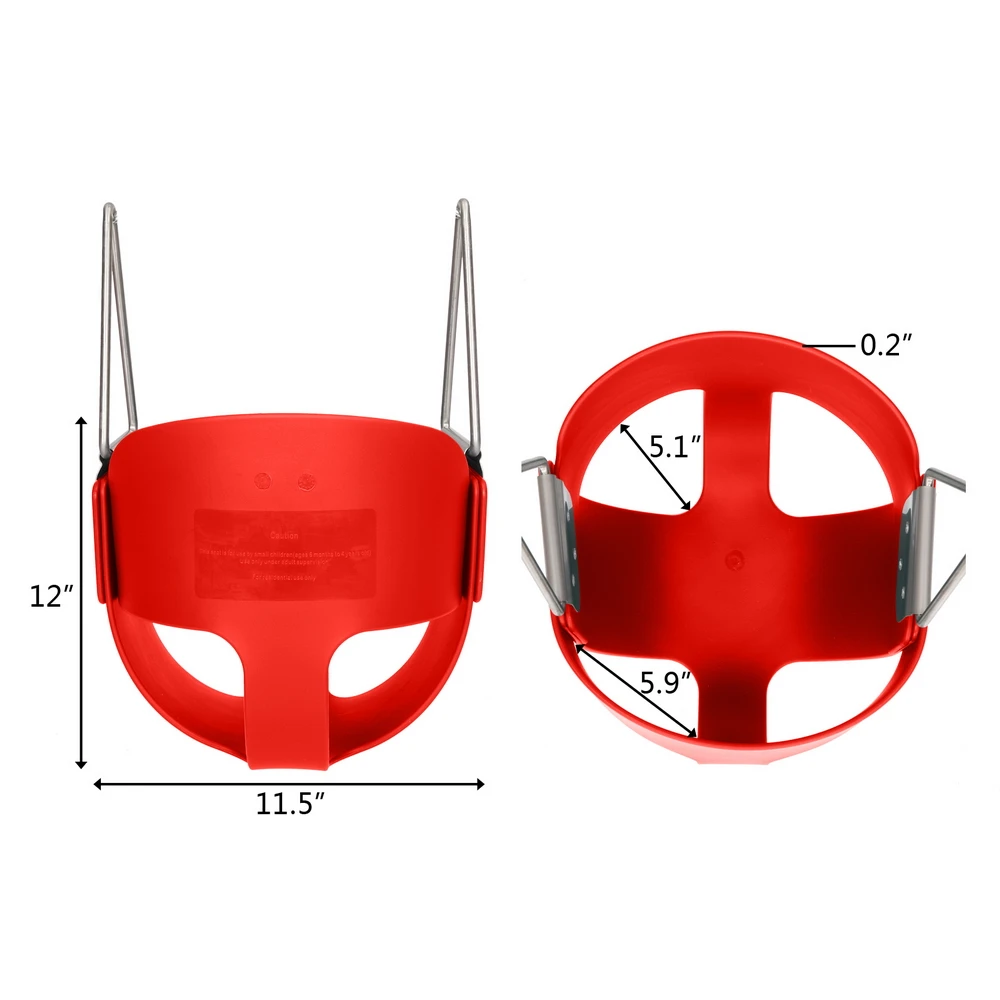 Swing Seat Set for Outdoor Swing, Acessórios de substituição, Swing Slides para Academias, Full Bucket, Red Highback, Heavy Duty