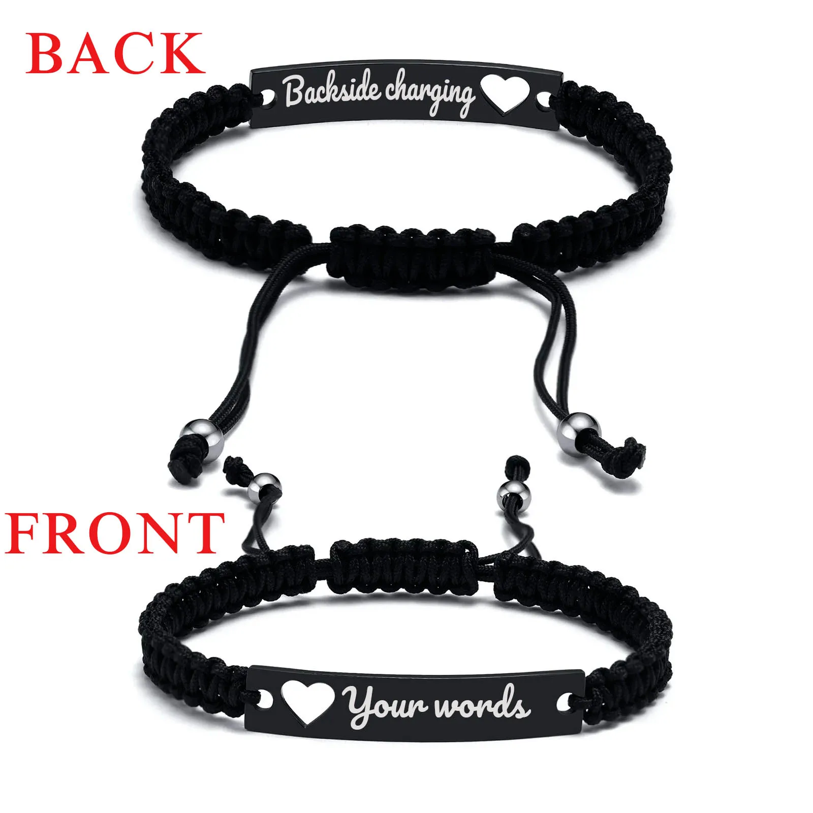 مخصص خمر حبل مضفر سلسلة القلب نجمة القمر مع اسم شخصي الأولي إقتباس مخصص نقش مجوهرات من صلب لا يصدأ