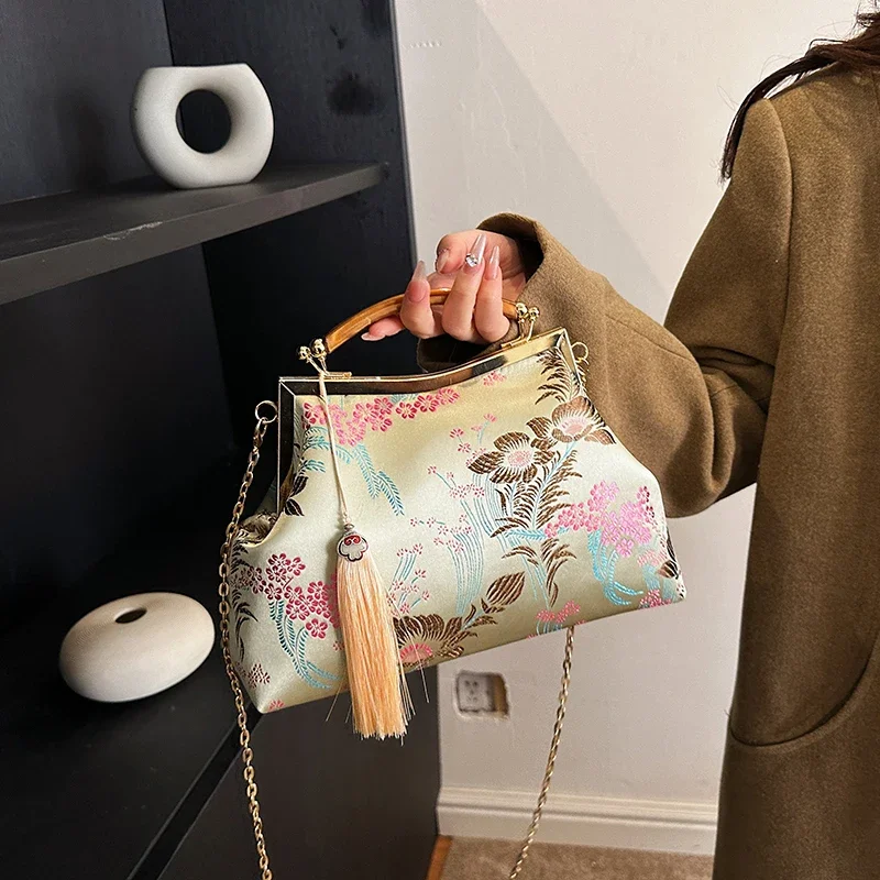 Luxury Women Party Dinner Bag Fashion Ladies Dinner Bag Elegant Wooden handle Simple Formal Gorgeous Crossbody Daily use Purse