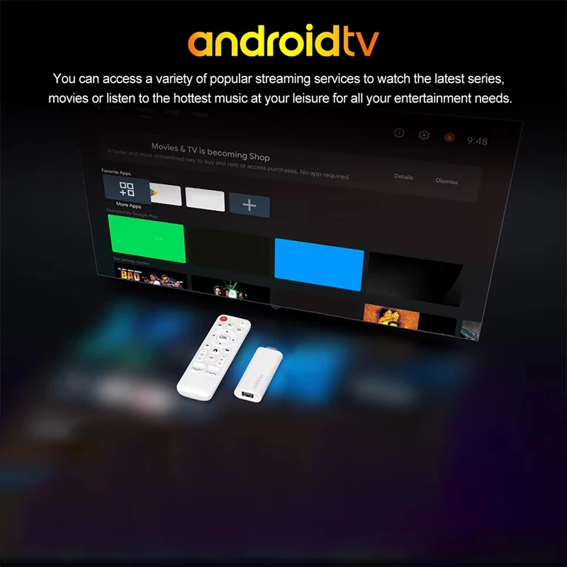 Android 14.0 TV Stick 4K Mini TV Stick WIFI BT5.0 Android TV Stick Allwinner H313 Quad Core With Remote