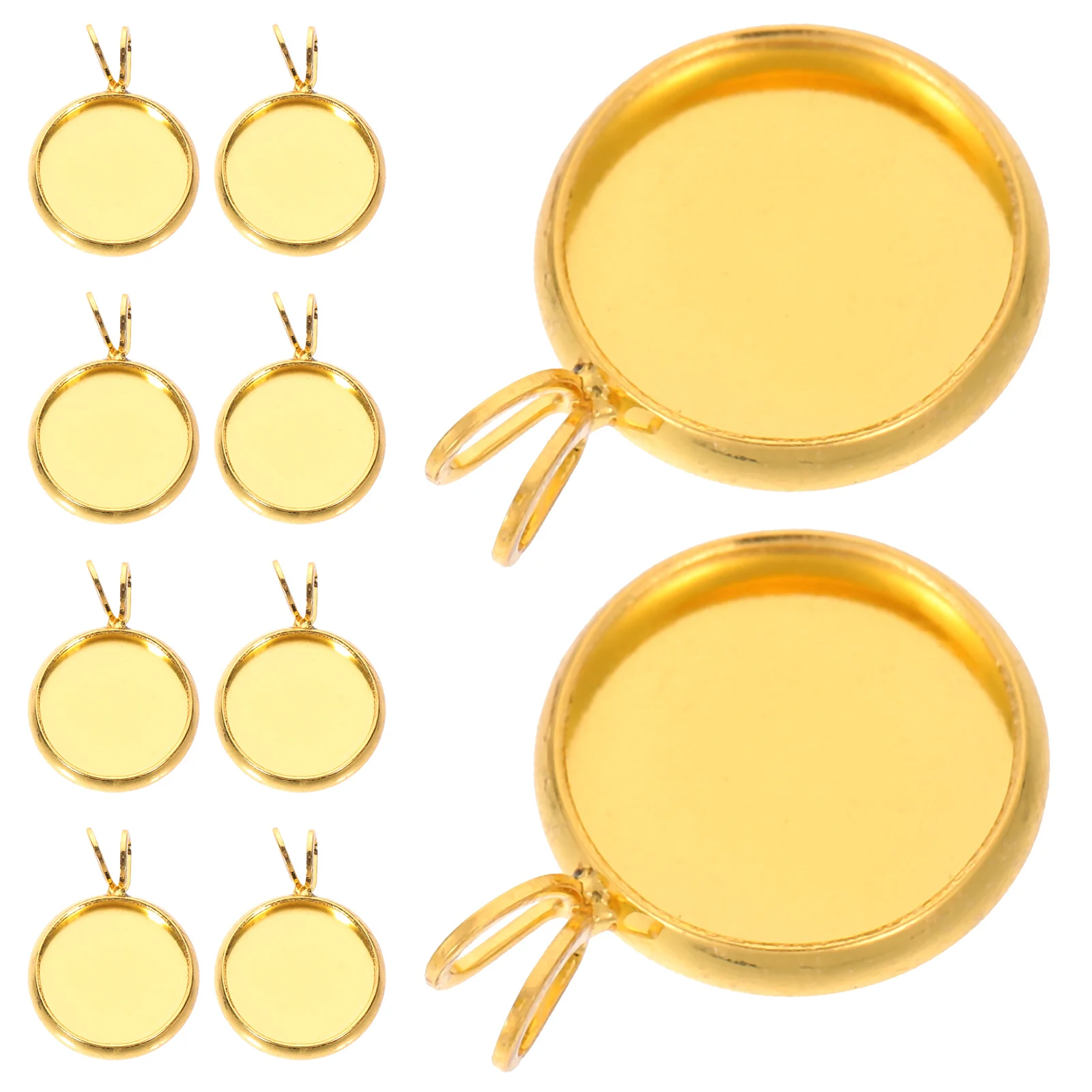 

10PCS Copper Plating Round Trays Bezel Pendant Jewelry Making Kits Custom DIY Photo Resin Crafts Gifts Necklace Accessories