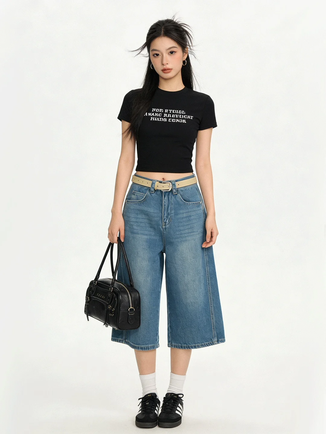 

Retro Deep Blue Women's Wide Leg Pants Spring Summer New Sle Loose Fit Casual Slimming Denim Trousers Korean Sle Low Waist