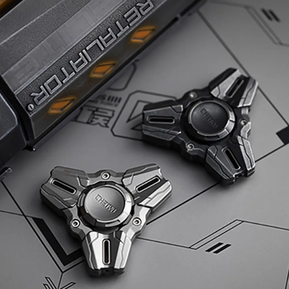 Chenyu EDC Mecha Fidget Spinner Mechanical Metal Gyro Fidget Toys For Adults Office Desk Accessories Three Leaf Spinner