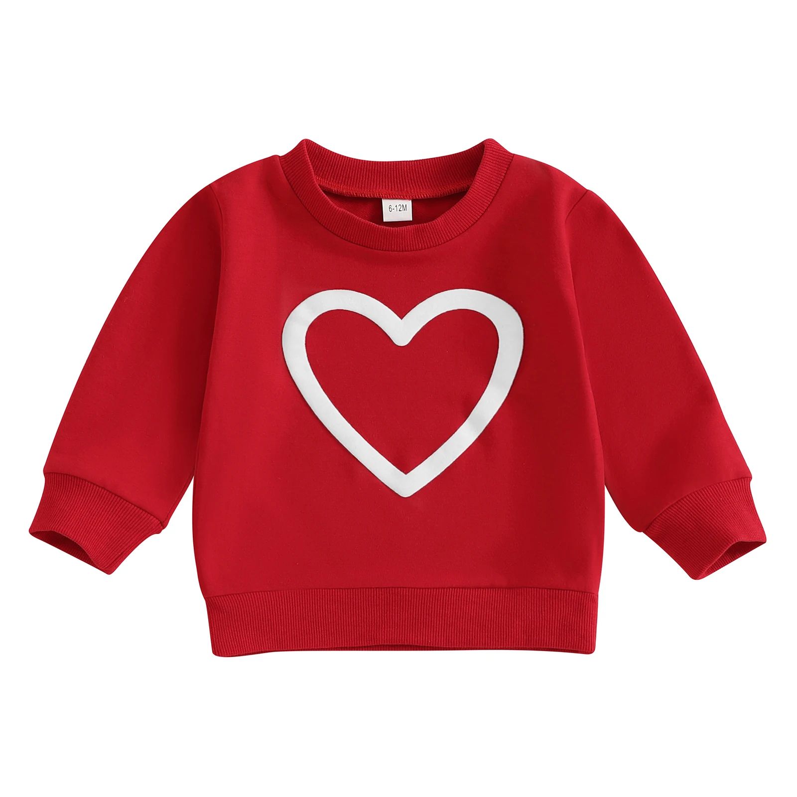 

1-4Years Kids Baby Girl Sweatshirt Heart Print Long Sleeve Pullovers Autumn Tops for Toddlers Cute Streetwear Sweatshirts