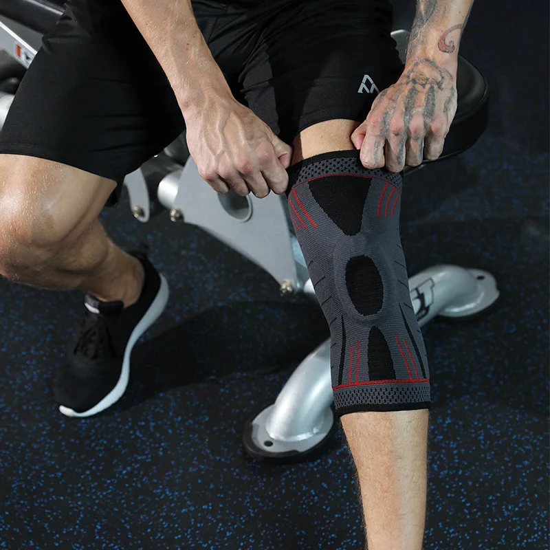 وسادات ركبة رياضية جديدة من السيليكون المنسوج ثلاثية الأبعاد تدعم الحدود من النايلون قابلة للتنفس للجري وركوب الدراجات واللياقة البدنية