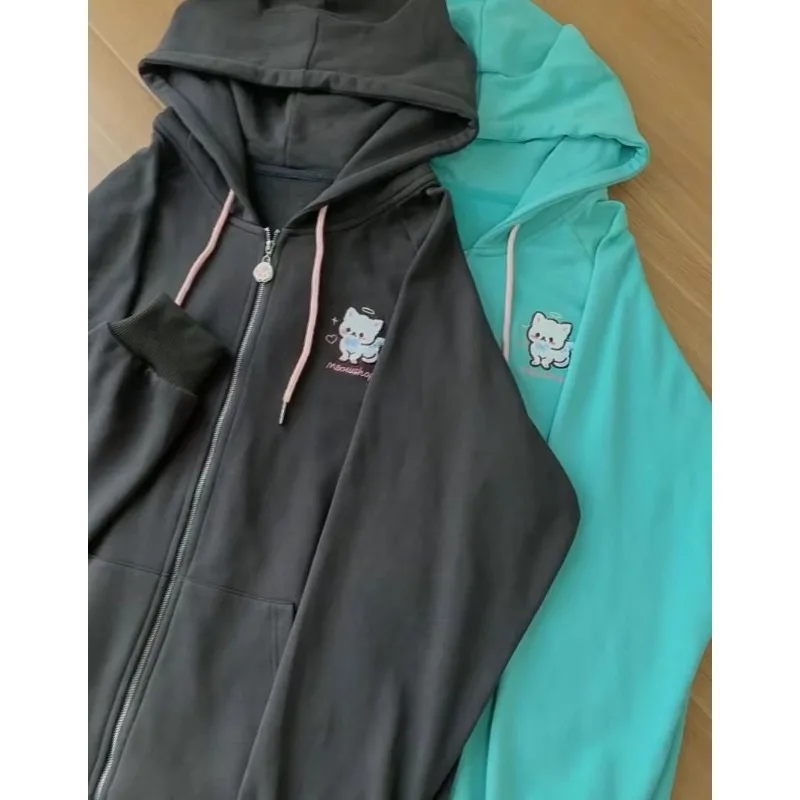 

Harajuku Kawaii пальто с капюшоном женская верхняя одежда субкультура тонкие куртки с длинными рукавами женская повседневная одежда Y2k корейская мода