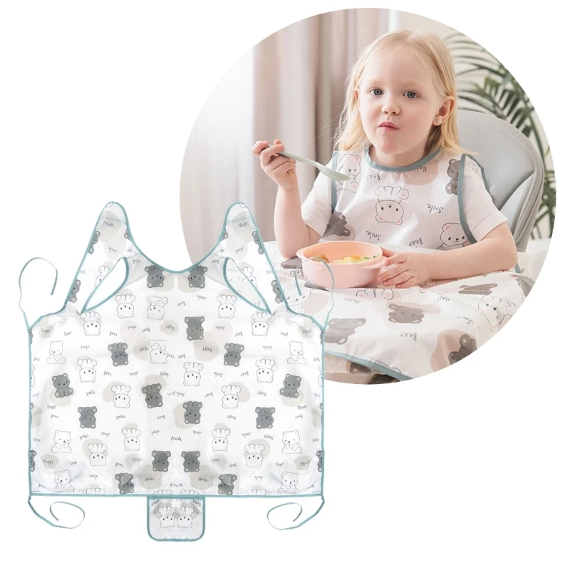 Baby Long Sleeved Bib Toddler Dining Chair Bib Self Feeding Food Bib Highchair