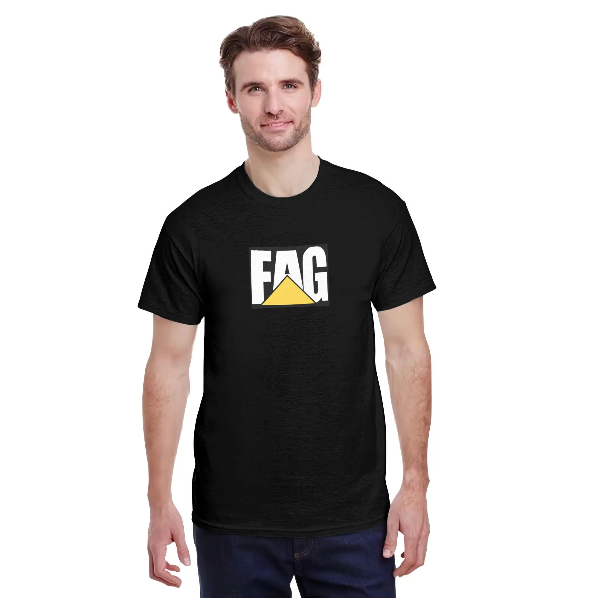 New 2025 yaer FAG   Brand Logo with Pyramid Element  t shirt men sleeve shirt