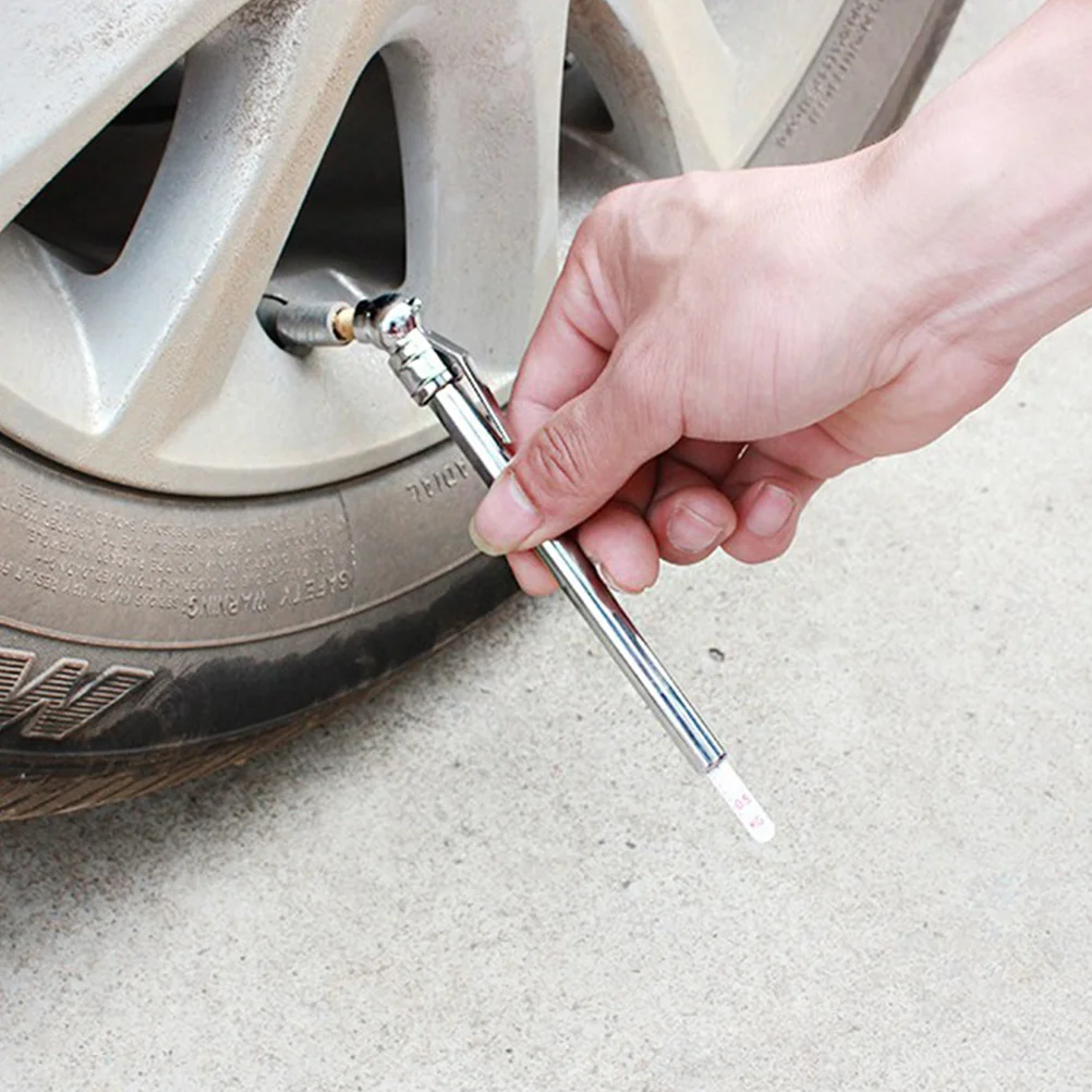 2Pc Auto Car Tire Pressure Pen Typre Air Pressure Pencil Gauge for Vehicle (Silver) tire pressure pencil