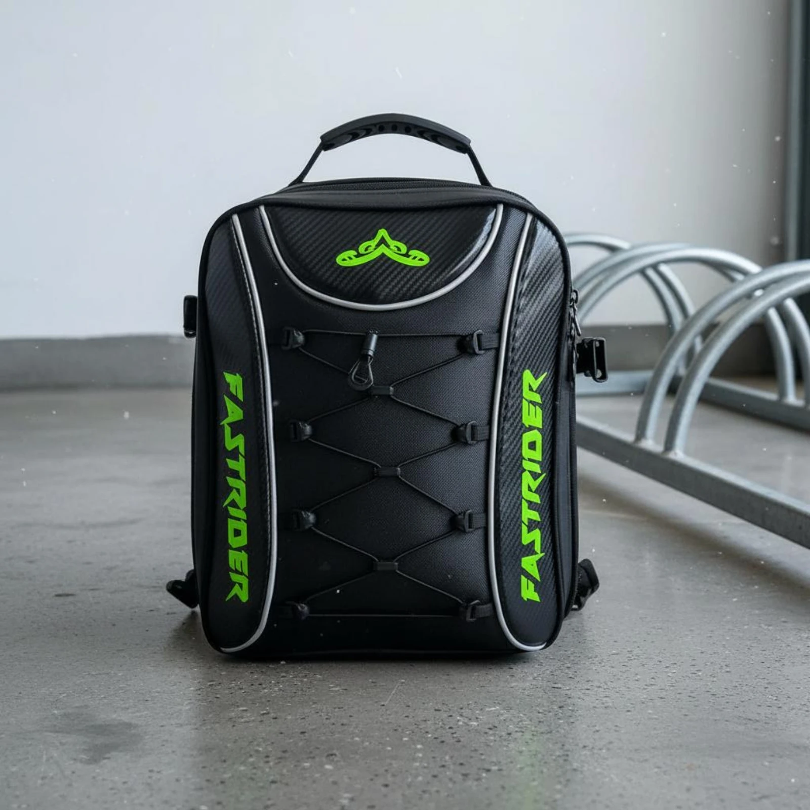 Picture 6: Motorcycle Tail Bag Elastic Cord Panel Expandable Tail Bag Reflective Trim Easy to Carry