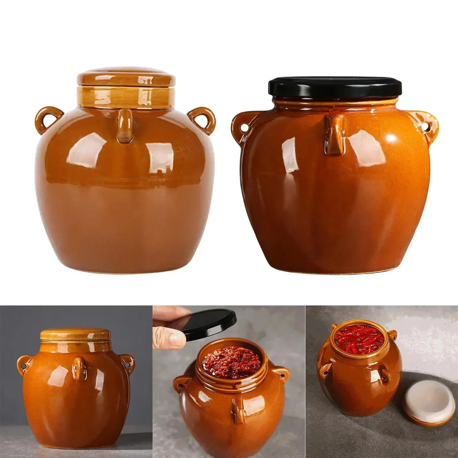 2026 New 450ML Ceramic Storage Jar with Lid Gift Accessories Collection Decor Handmade Containers for Pickels Home Table Kitchen