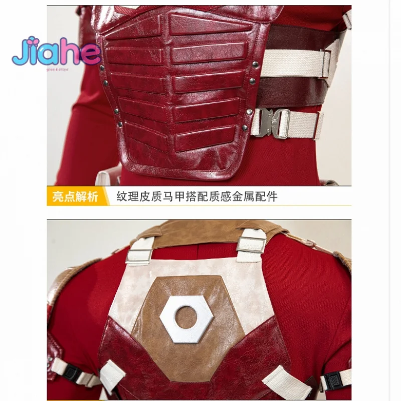 الأحمر الجارديان فيلم خارقة Thunderbolts تأثيري حلي قبعة أحذية قناع قفازات الدعامة مجموعة هالوين الرجال الخيال الجلود موحدة